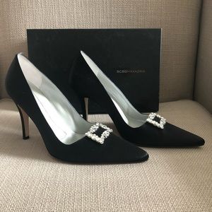 Women’s Black Satin BCBG MAXAZARIA Heels